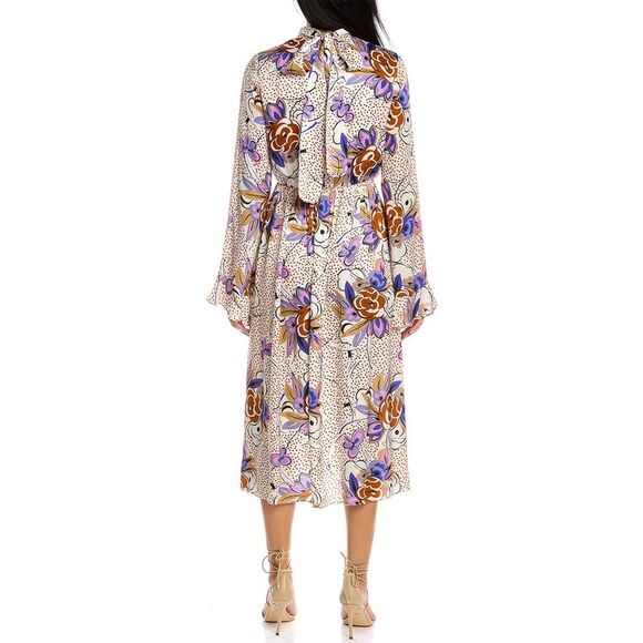 Les Rêveries Womens  Ruffle Pussy Bow Dress, White - Picture 2 of 3